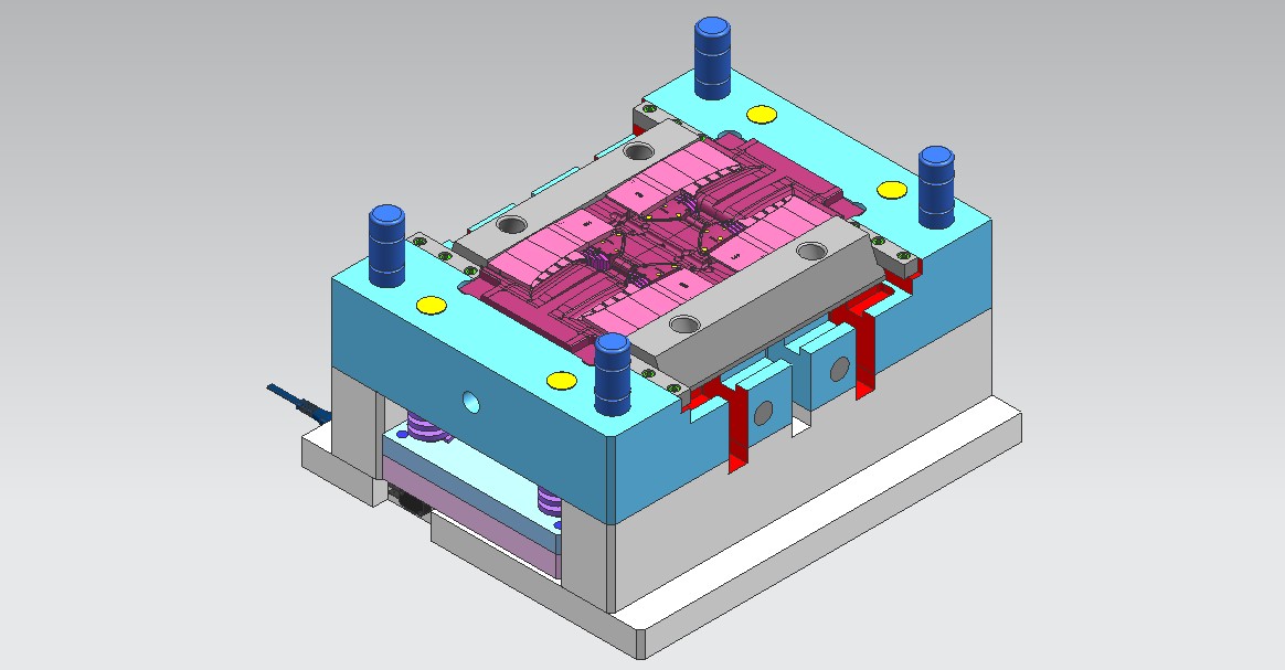 汽车内门把手模具3D图档