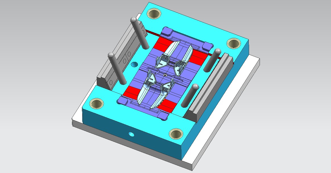 汽车内门把手模具3D图档