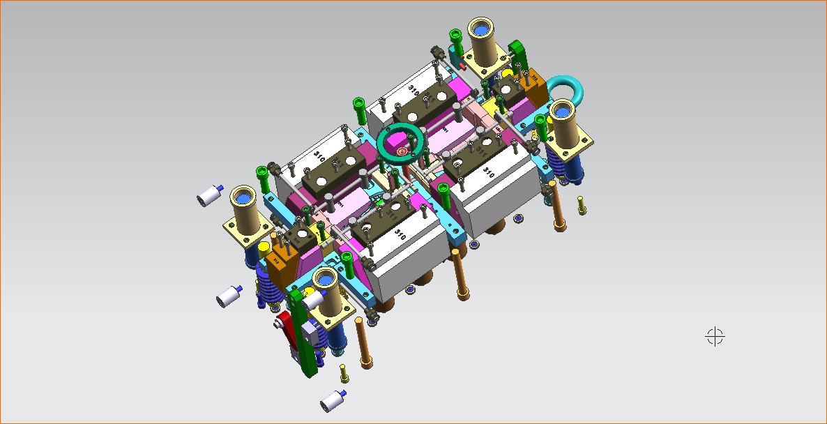 汽车外门把手模具3D图档