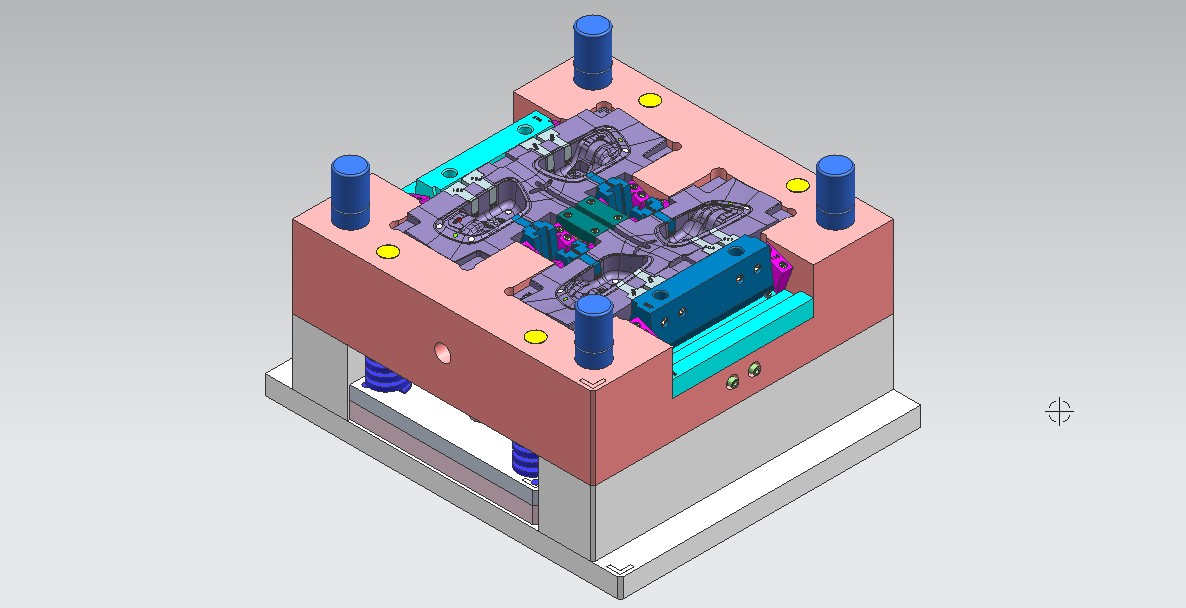 汽车内门把手罩模具3D图档