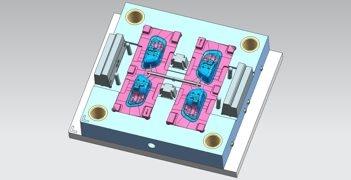 汽车内门把手罩模具3D图档