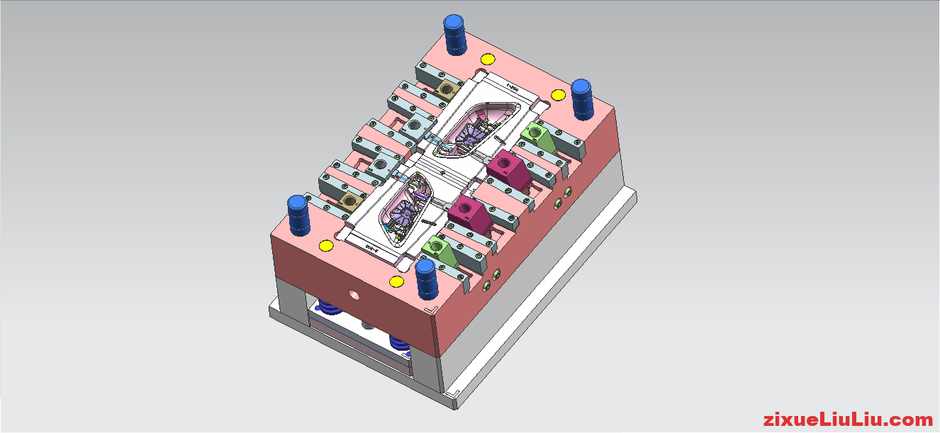 汽车内门把手罩模具3D图档