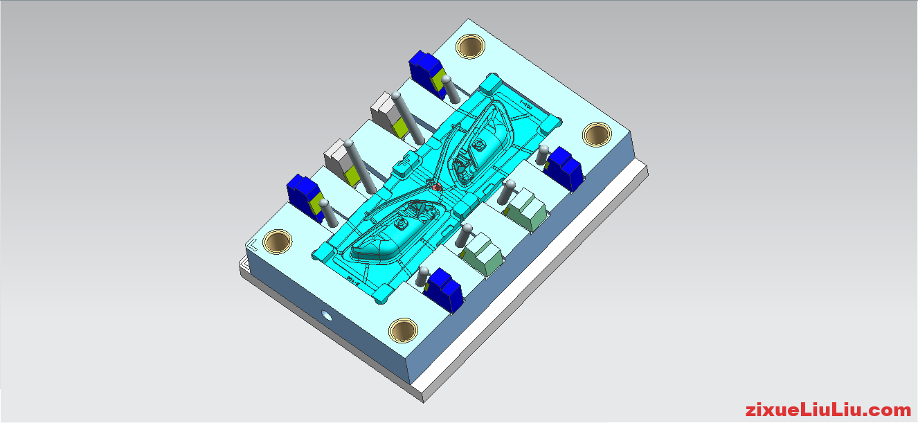 汽车内门把手罩模具3D图档