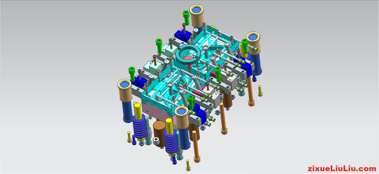 汽车内门把手罩模具3D图档