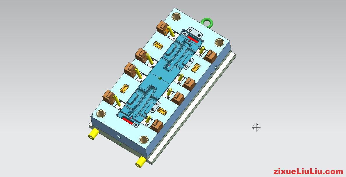 汽车外门拉手氮气模具3D图档